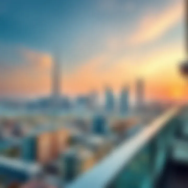 Stunning view of Dubai skyline from the aparthotel