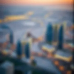 Aerial view showcasing the modern skyline of Al Furjan