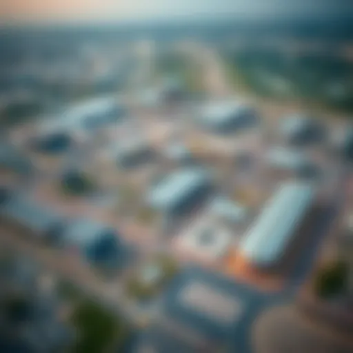 Aerial view of the Al Jurf Industrial Area showcasing its layout and infrastructure