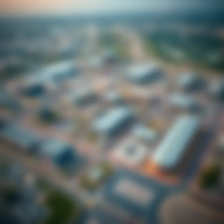 Aerial view of the Al Jurf Industrial Area showcasing its layout and infrastructure