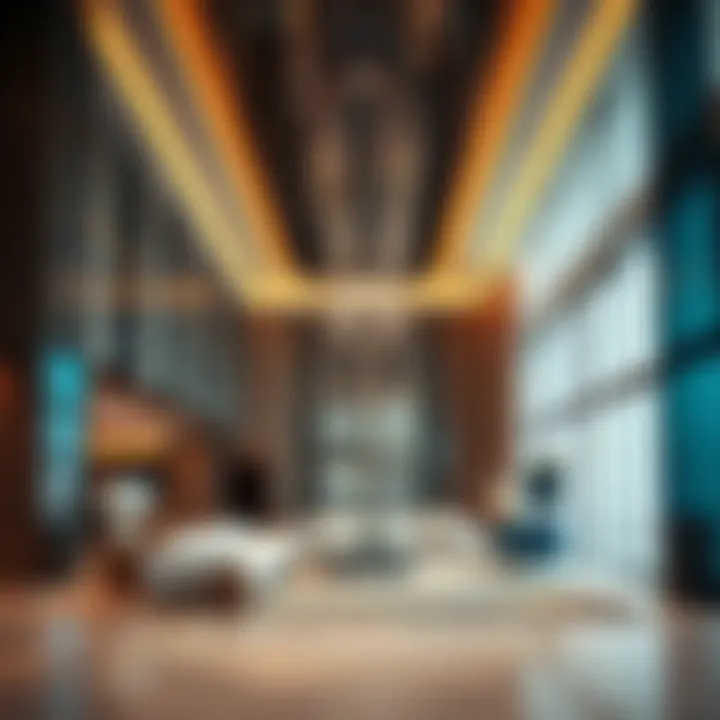 Interior design features of Al Meraikhi Tower highlighting modern aesthetics.