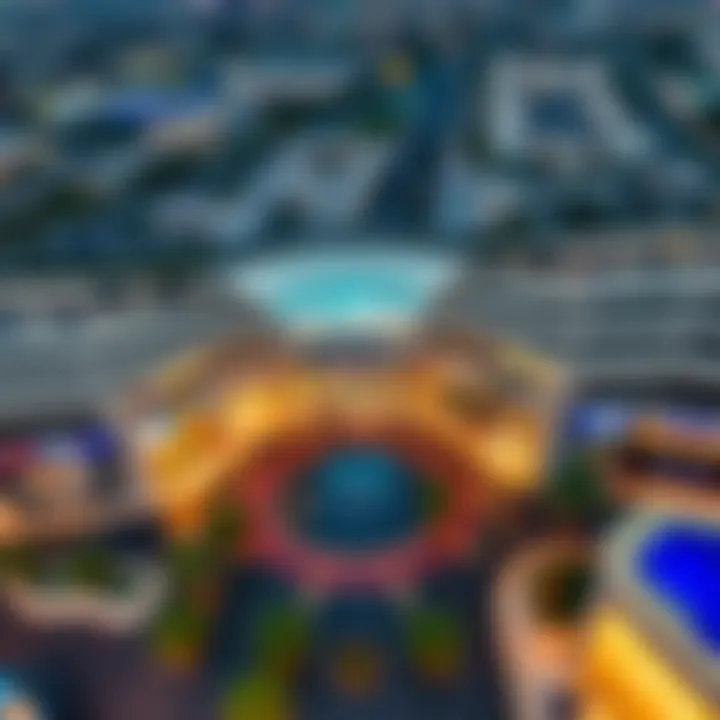 Aerial view of Al Quoz Mall showcasing its architectural design