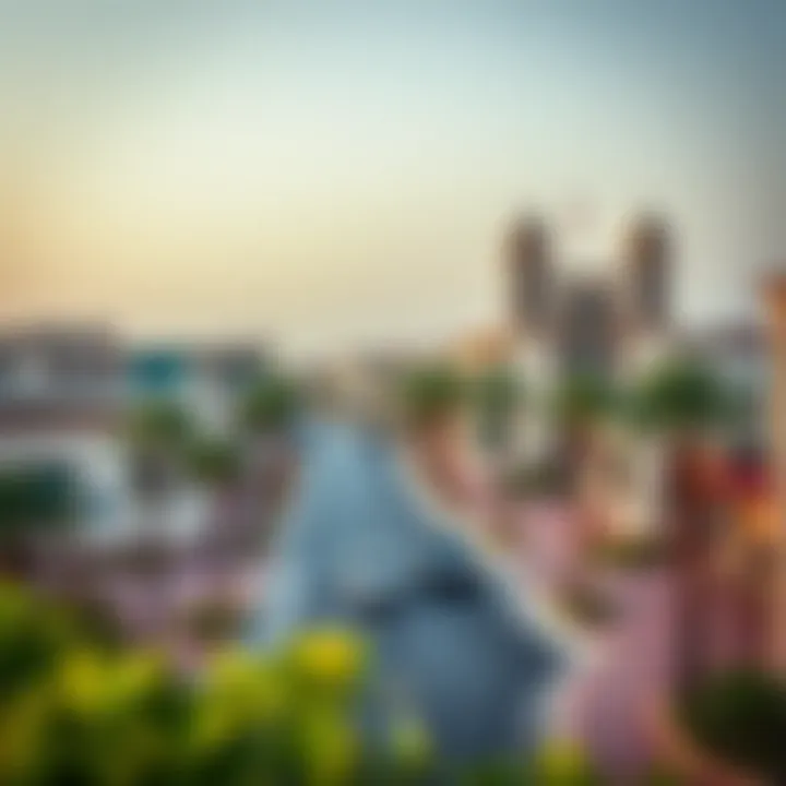 Vibrant surroundings of Azizi Palm Jumeirah