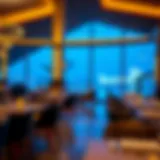 Stunning view of Bluewaters Island dining area with ambiance lighting