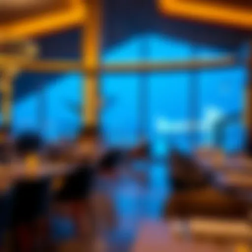 Stunning view of Bluewaters Island dining area with ambiance lighting