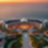 Aerial view of Bulgari Resort showcasing its unique architecture