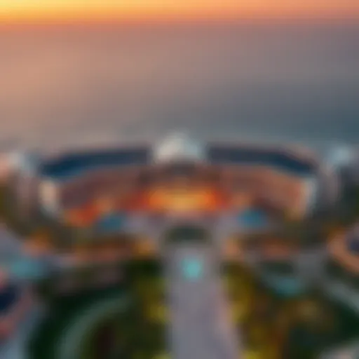 Aerial view of Bulgari Resort showcasing its unique architecture