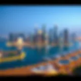 A panoramic view of Business Bay showcasing its skyline and waterways