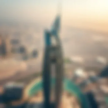 Aerial View of Centrium Tower Aerial perspective of Centrium Tower emphasizing its strategic location within Dubai