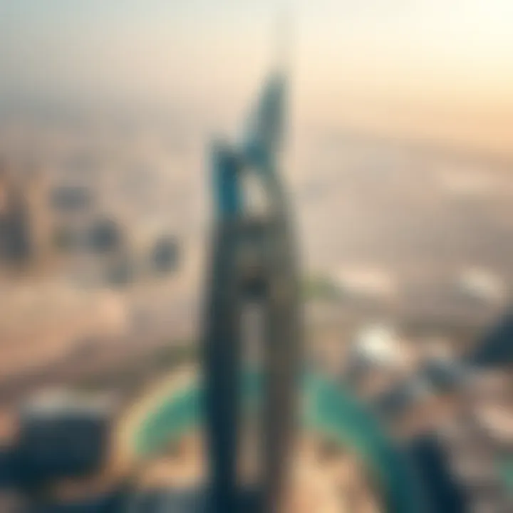 Aerial View of Centrium Tower Aerial perspective of Centrium Tower emphasizing its strategic location within Dubai