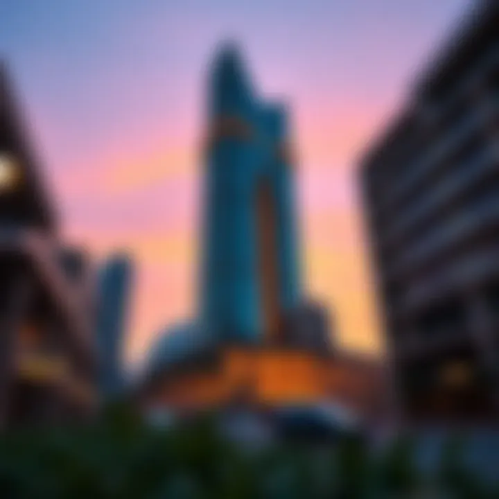 Centrium Tower at Dusk Stunning view of Centrium Tower at sunset showcasing its architectural elegance