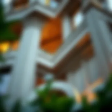 Detailed architectural features highlighting the design intricacies of the City Gate Tower.