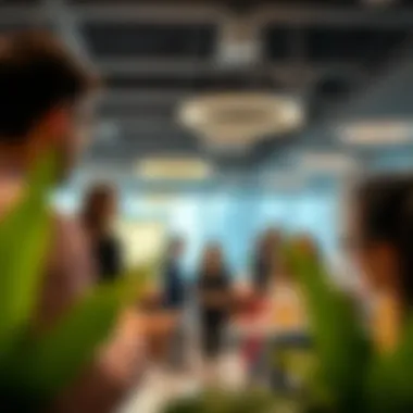Networking Opportunities in Dubai's Business Centers Entrepreneurs networking in a business center environment