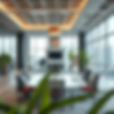 Innovative Workspaces in Dubai's Business Centers Modern business center interior showcasing collaborative workspaces