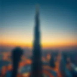 Stunning view of the Burj Khalifa during sunset
