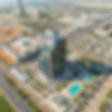 Aerial view of the Diamond Business Center showcasing its modern architecture and surroundings