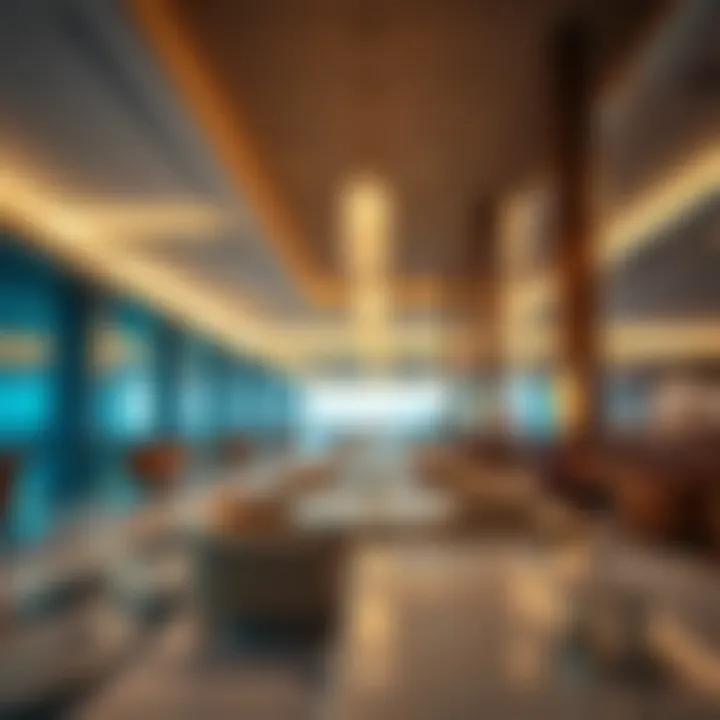 Luxury airport lounge at Dubai Airport