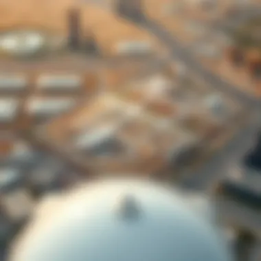 Aerial view of Emaar's new development site in Dubai