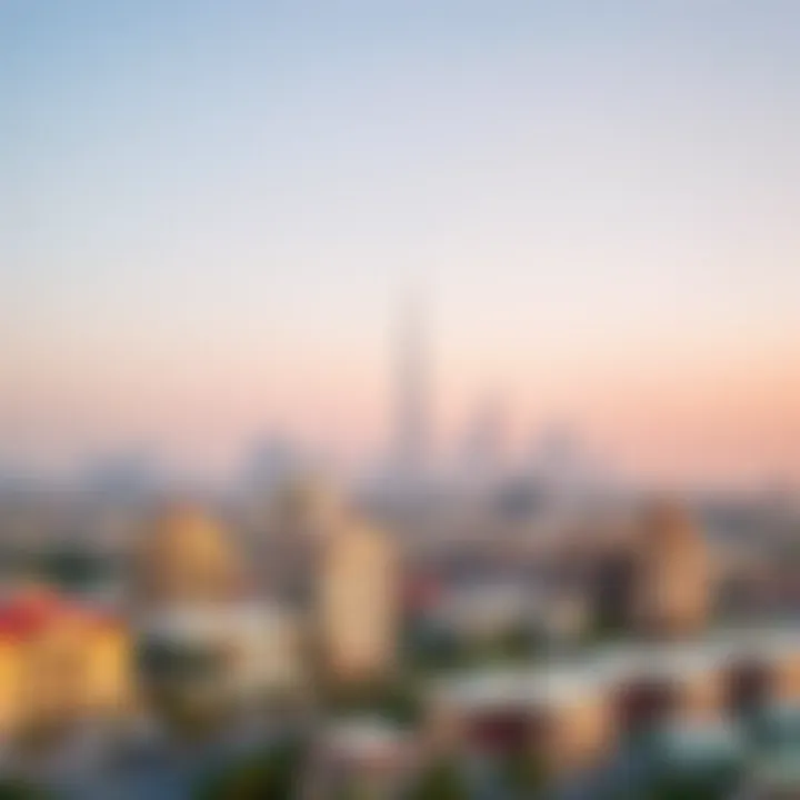 A Stunning Skyline of Dubai's Emerging Neighborhoods Panoramic view of Dubai's skyline showcasing emerging neighborhoods