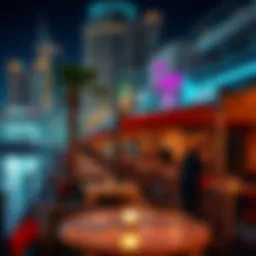 A picturesque view of Al Seef waterfront showcasing vibrant restaurants.