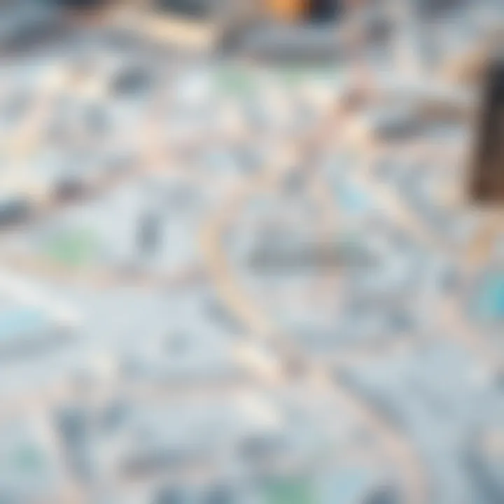 Map highlighting key neighborhoods for apartment investments in Dubai