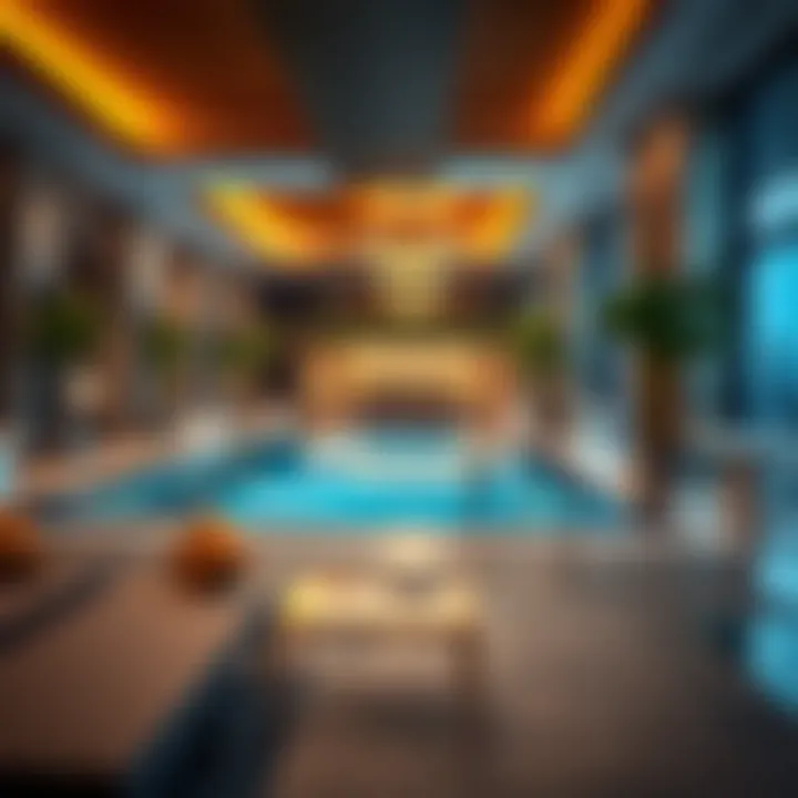 Close-up of the Arenco Building's amenities including recreational spaces