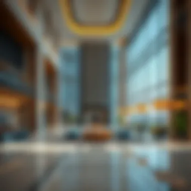 Interior lobby of the Arenco Building with contemporary design elements