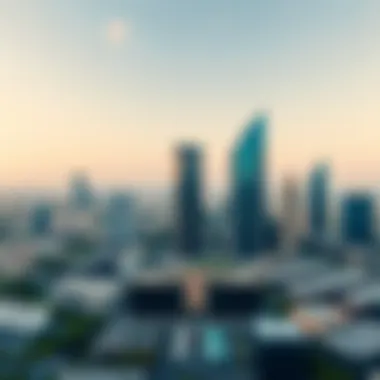 Panoramic view of the Karama area highlighting the Arenco Building's location