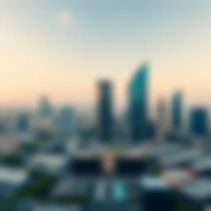 Panoramic view of the Karama area highlighting the Arenco Building's location