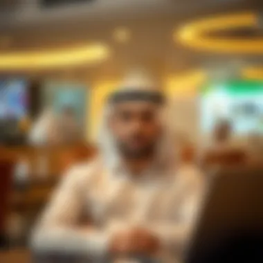 An expatriate reviewing banking options in the UAE