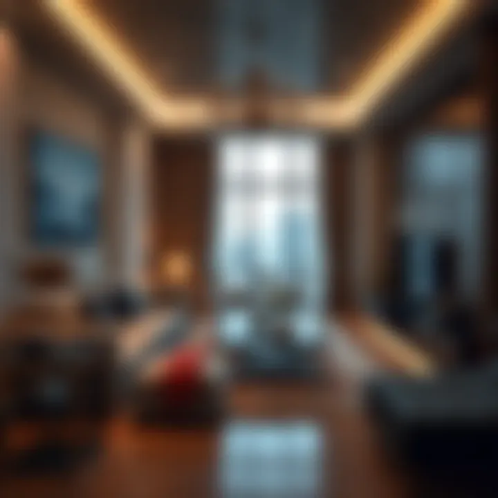 Luxurious Interior of Blue Bay Tower Apartment Interior design of a luxury apartment within Blue Bay Tower highlighting elegance and comfort