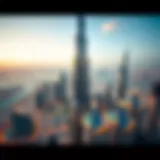 Aerial view of Burj Daman showcasing its architectural design