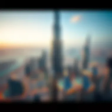 Aerial view of Burj Daman showcasing its architectural design