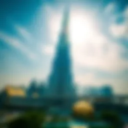 Spectacular view of Burj Khalifa from Dubai Mall