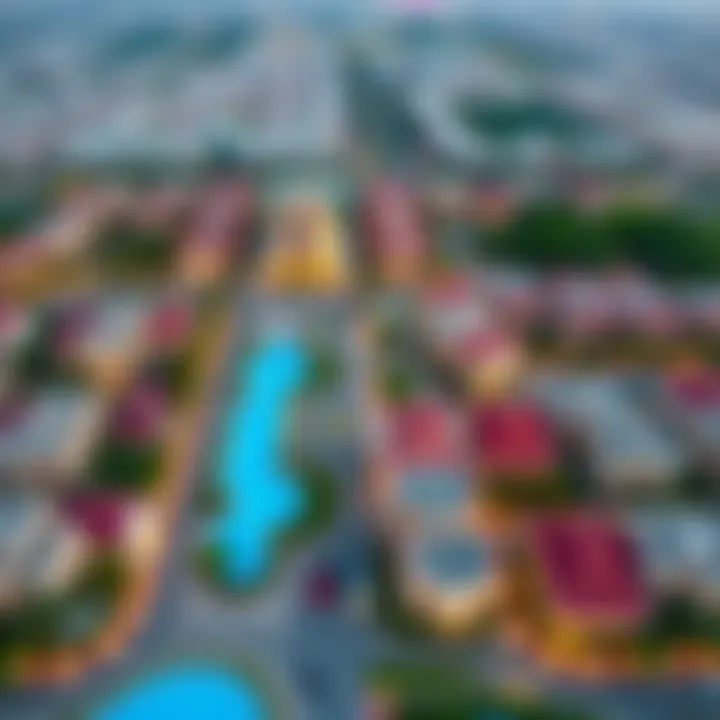 Aerial view showcasing Deyaar Noor Midtown's vibrant community