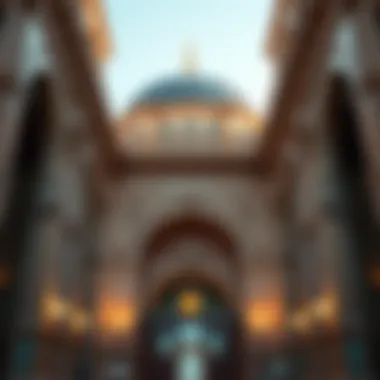 Close-up of the architectural details of دوار الساعه