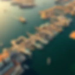 Aerial view of Dubai Harbour Creek showcasing its vibrant waterfront