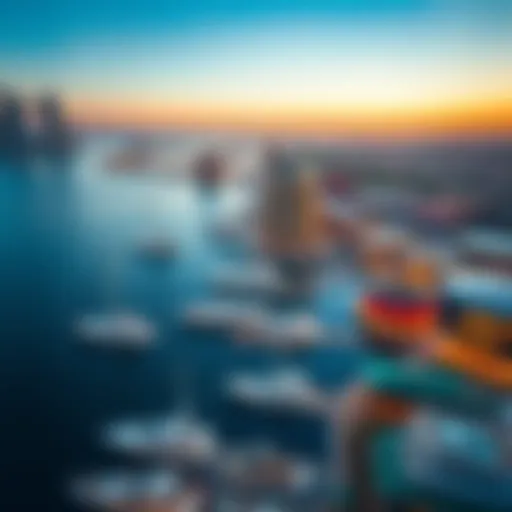 Aerial view of Dubai Harbour's Creek showcasing luxury yachts and waterfront properties