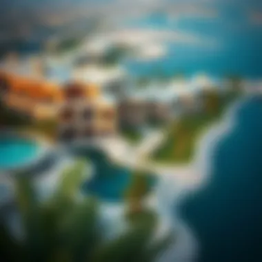 Aerial view of luxury villas and apartments in Dubai