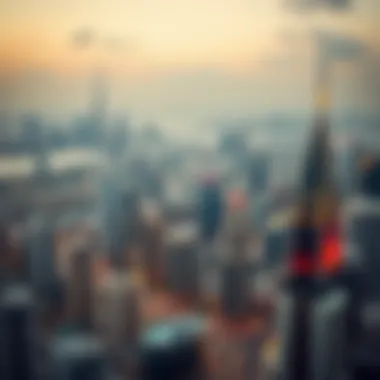 Dubai Skyline and Luxury Properties Aerial view of Dubai skyline showcasing luxury properties