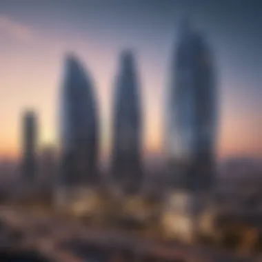 Architectural design showcasing modern elite towers in Dubai