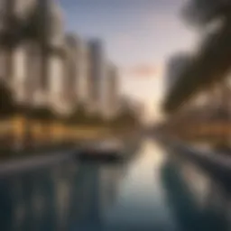Stunning waterfront view of Emaar Creek Waters showcasing modern architecture