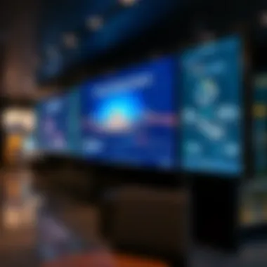 Interactive digital screens providing market insights and project details