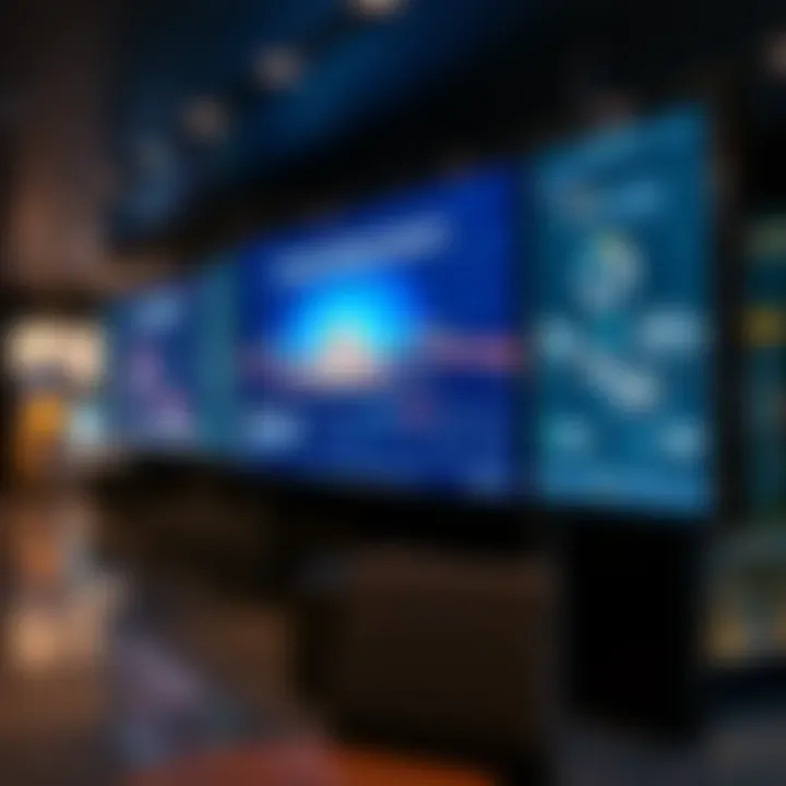 Interactive digital screens providing market insights and project details