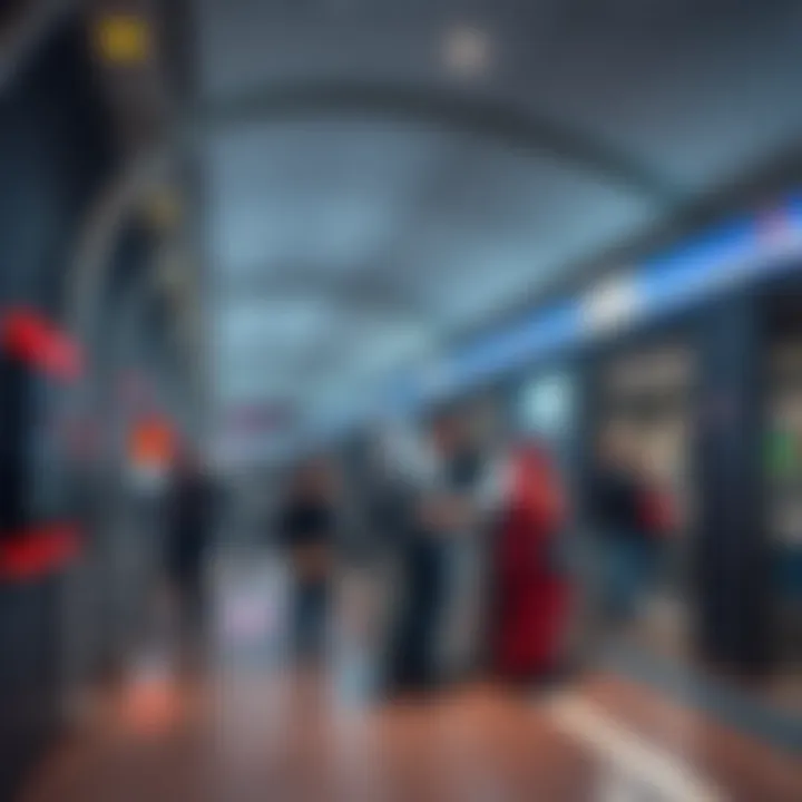 Convenience and Lifestyle at Emirate Tower Metro Station Passengers enjoying the convenience of services offered at Emirate Tower Metro Station