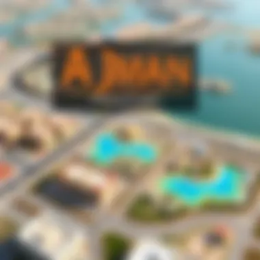 Aerial Perspective of Ajman's Development Projects Aerial view showcasing the vibrant development projects in Ajman