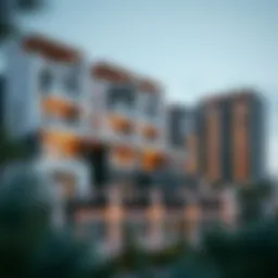 Stunning view of modern residential buildings in Ajman