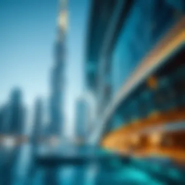 Close-up of a futuristic architectural design in Dubai Marina