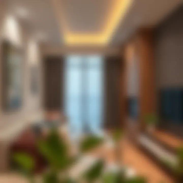 Modern Interior of a 1BHK Unit Interior design of a 1BHK unit highlighting modern amenities and space utilization