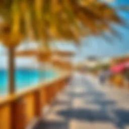 A picturesque view of the La Mer beachfront showcasing its vibrant atmosphere and scenic waters.
